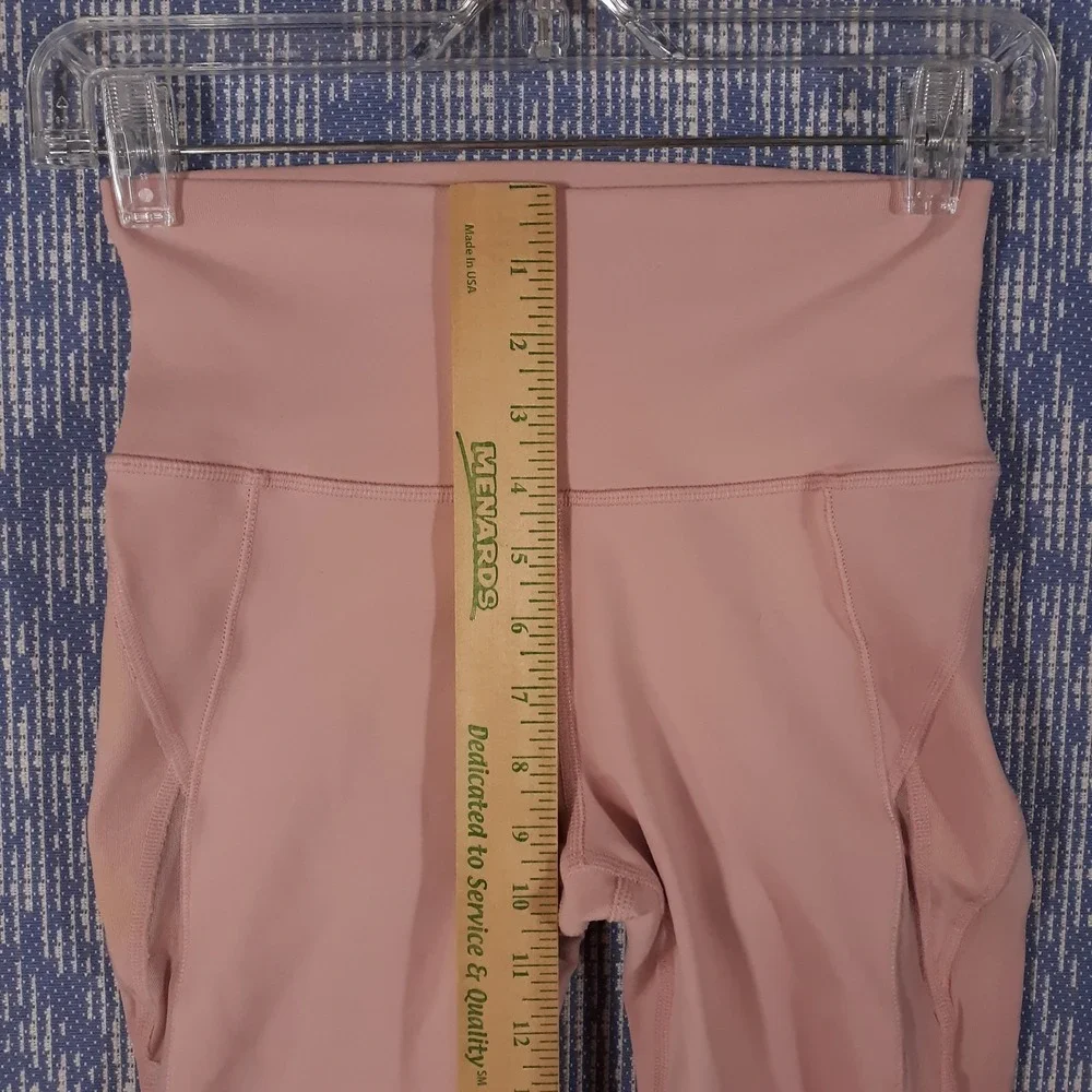 Alo Yoga Leggings Womens Size XS Pink Mesh Leg Fitted Athletic